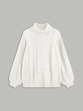 Mockneck Cable Knit Sweater